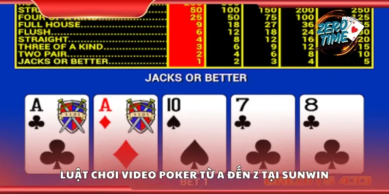 Luật chơi video poker từ A đến Z tại Sunwin