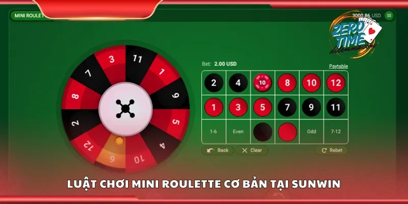 Luật chơi mini roulette cơ bản tại Sunwin